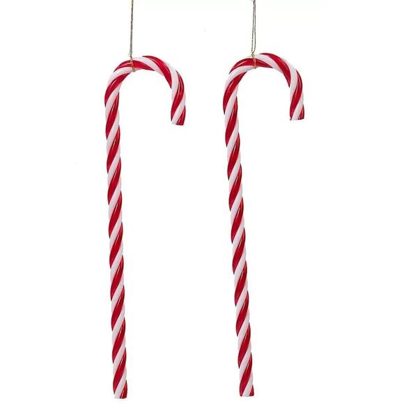 Kurt Adler (Santa’s World) Candy Cane Christmas Holiday Ornaments  -- 12 Pc NIB - Picture 1 of 2